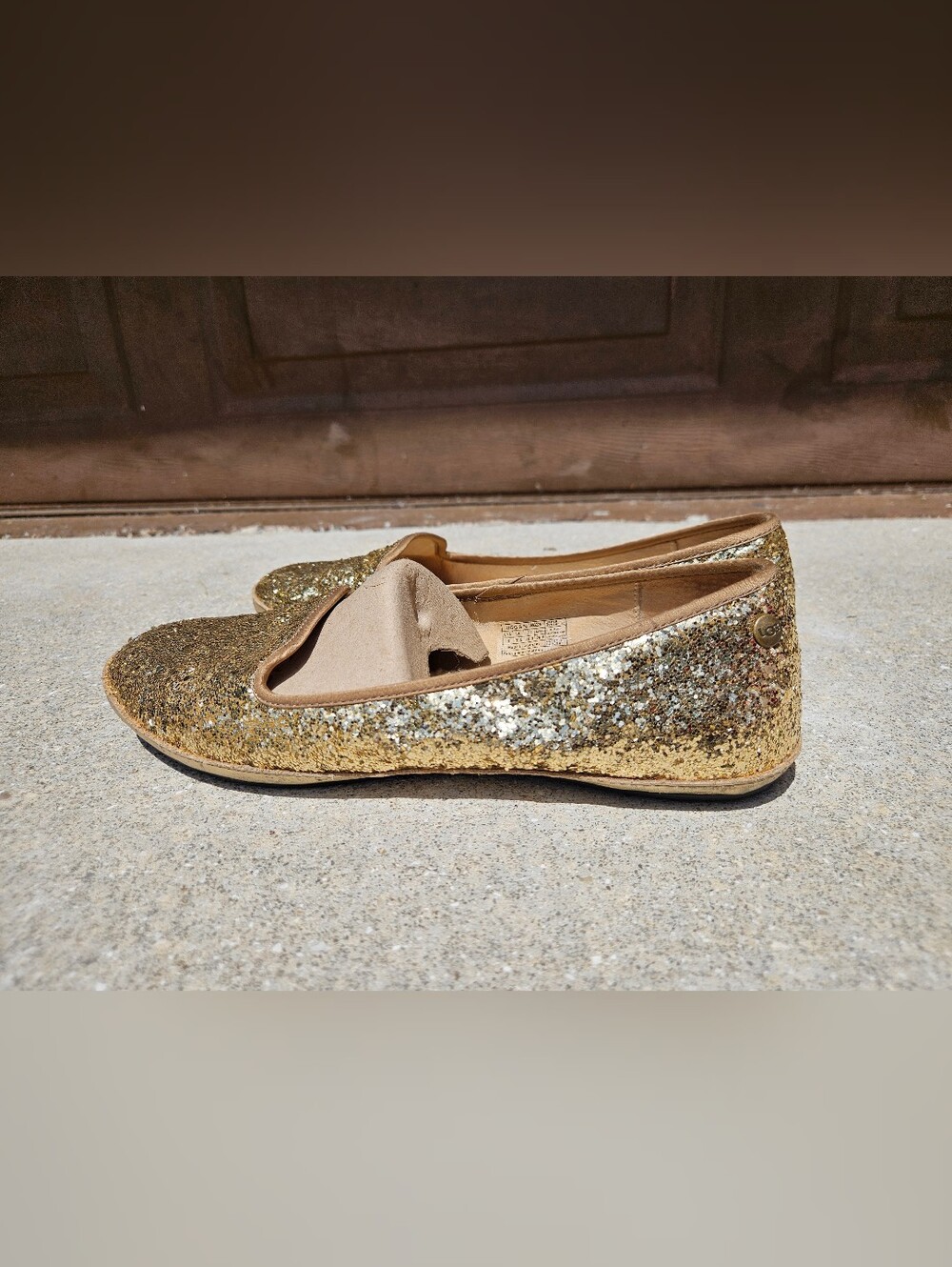 Ugg 1003225 Women's Gold Sparkly Flats Size 9 US 7.5 UK 40 EUR